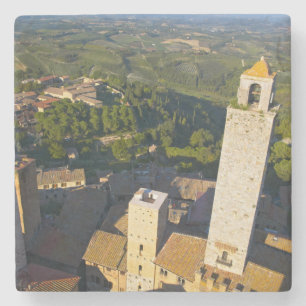 Blick vom Turm, San Gimignano, Siena, Toskana Steinuntersetzer