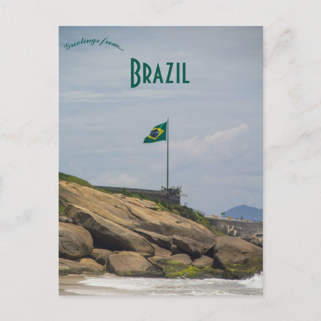 Blick von Arpoador in Rio de Janeiro Brasilien Postkarte (Vorderseite)