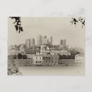 Blick von Canary Wharf aus Greenwich, London Postkarte