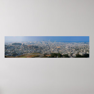 Blick von den Zwillingspitzen San Francisco Poster
