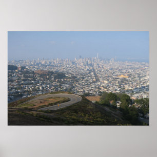 Blick von den Zwillingspitzen San Francisco Poster