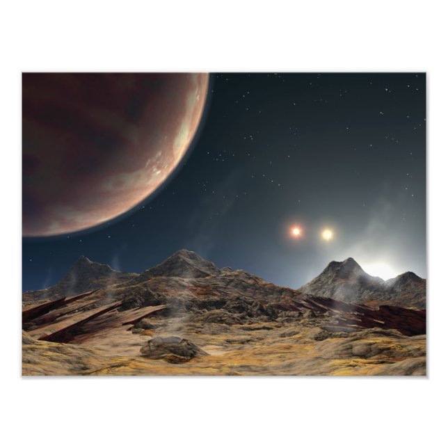 Blick von einem hypothetischen Mond im Orbit Fotodruck (Vorne)