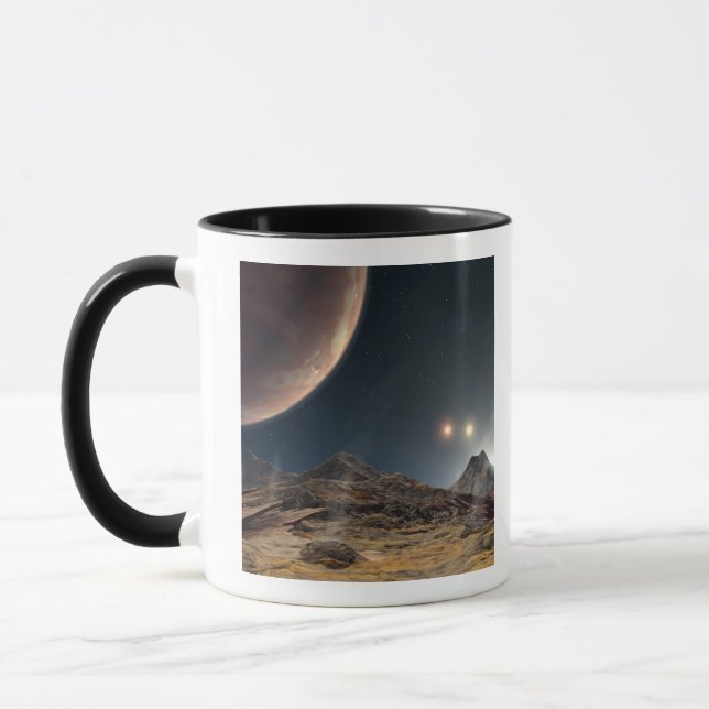 Blick von einem hypothetischen Mond im Orbit Tasse (Links)