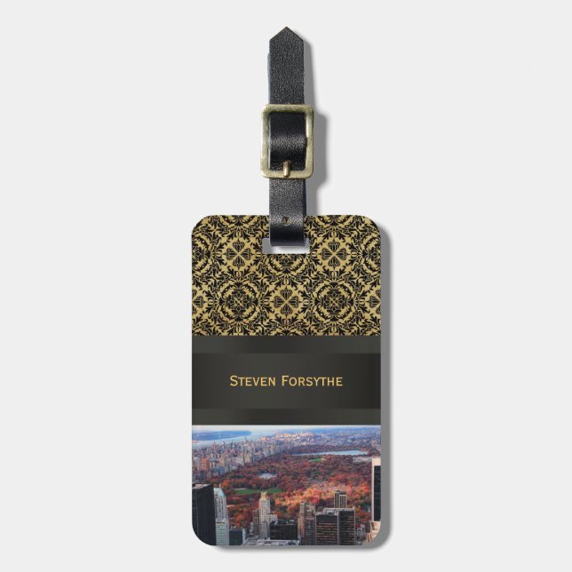 Blick von oben: Herbst im Zentralpark 01 Gepäckanhänger (Vorderseite vertikal)