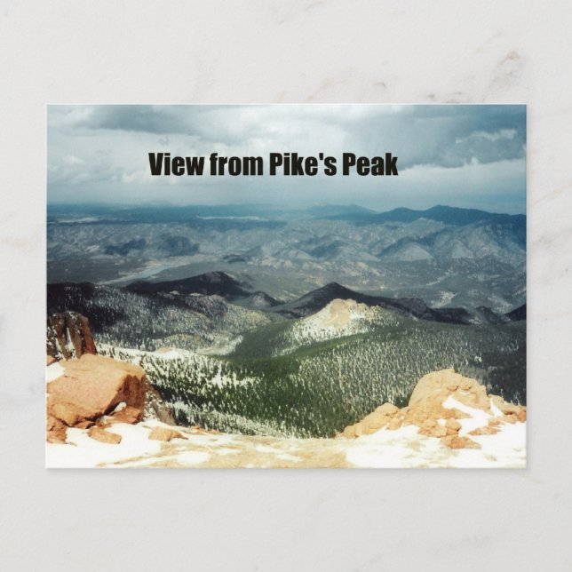 Blick von Pike's Peak Postkarte (Vorderseite)