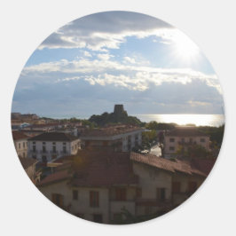 Blick von Scalea Runder Aufkleber