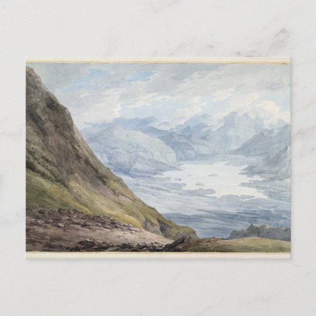 Blick von Skiddaw über Derwentwater (mit m/c über  Postkarte (Vorderseite)