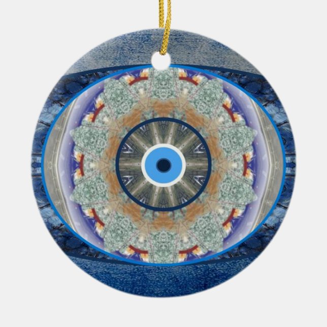 "Blicks-" Schutz-Weihnachtsbaum-Verzierung Keramikornament (Vorne)