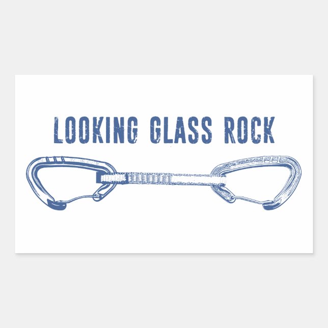 Blickwinkel Glass Rock Klettern Quickziehen Rechteckiger Aufkleber (Vorderseite)