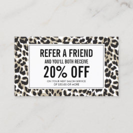 Blickwinkel mit Leopard Print Salon-Referenz Empfehlungskarte