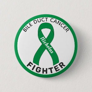 Blile Duct Cancer Fighter Ribbon White Button