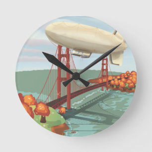 Blimp Luftschiff Runde Wanduhr