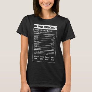 Blind Cricket Ernährungsfakten Sarkastischer Spiel T-Shirt