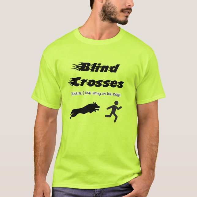 Blind Crosses - Border Collie auf hell T-Shirt (Vorderseite)
