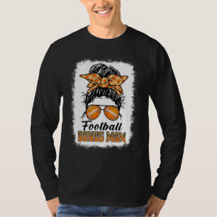 Blind Football Bonus Mama Messy Bun Game Day Mot T-Shirt