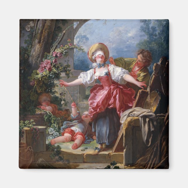 Blind-Mans Bluff von Jean-Honore Fragonard Magnet (Vorne)