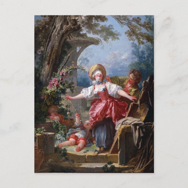Blind-Mans Bluff von Jean-Honore Fragonard Postkarte (Vorderseite)