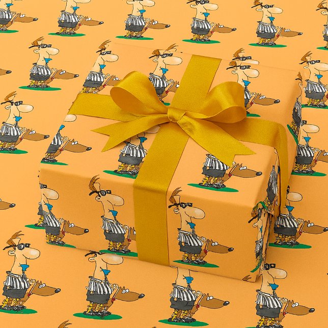 Blind Referee with Guide Dog Sports Humor Geschenkpapier (Von Creator hochgeladen)