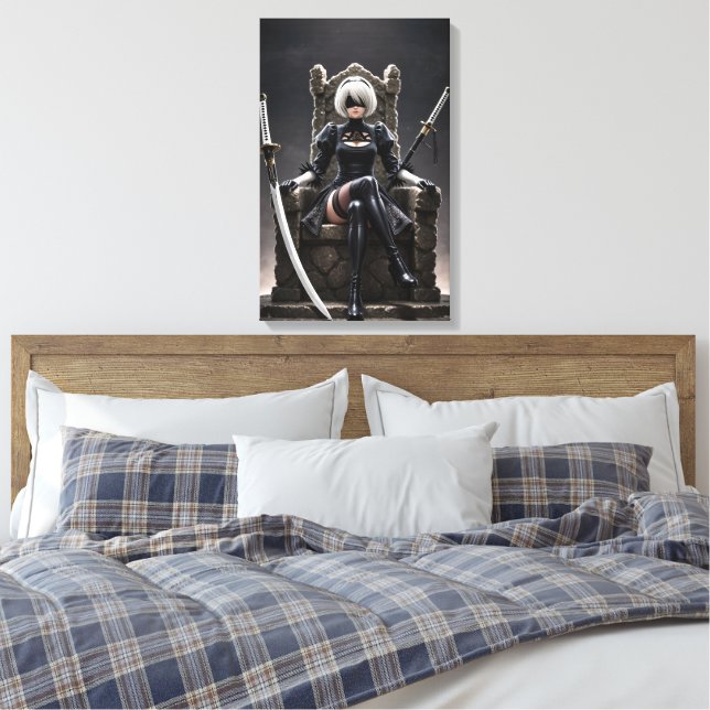 Blind Throne - Dunkle Fantasie Gotische Krieger-Le Leinwanddruck (Insitu (Schlafzimmer))