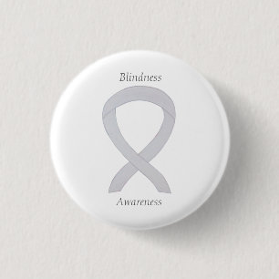 Blindbewusstsein Weißes Band Button