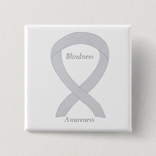 Blindbewusstsein Weißes Band-Button Button