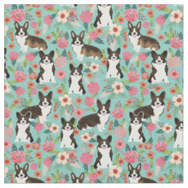 Blinde Corgi Vintage Blütenminze Stoff