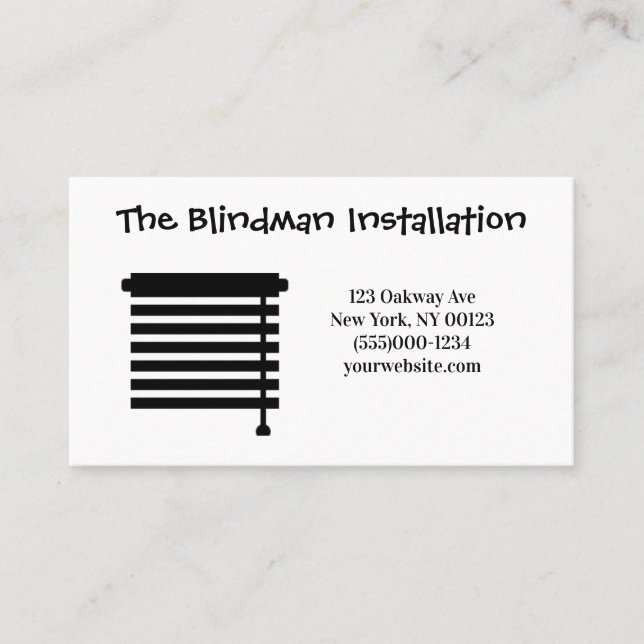 Blinde Installations-Service-Visitenkarte Visitenkarte (Vorderseite)