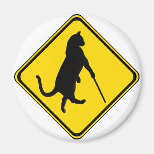 Blinde Katzen überqueren! Magnet