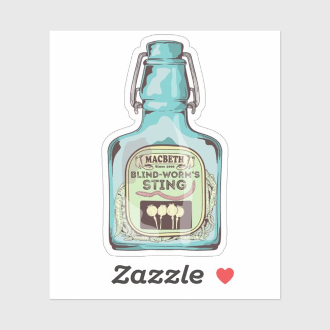 Blinde Würmer mit Shakespeare Macbeth Aufkleber (Blatt)