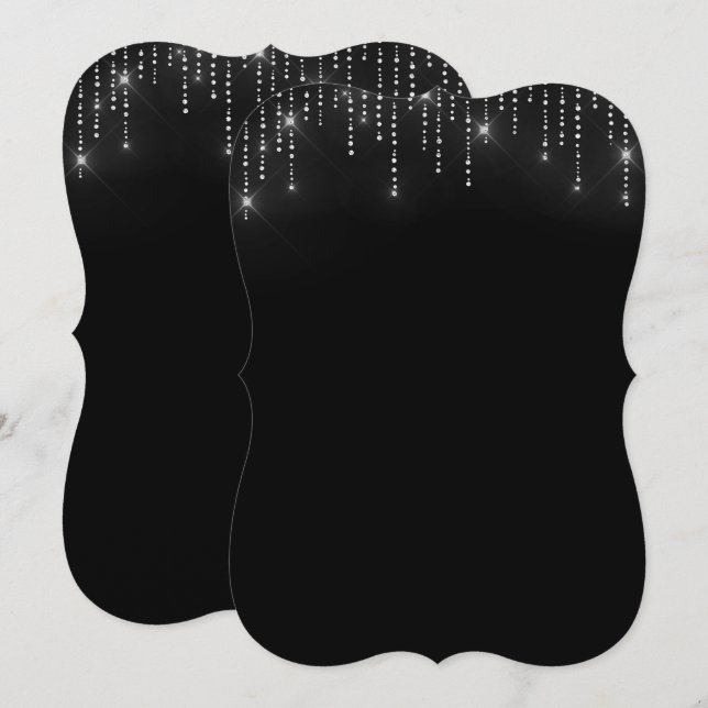 Blindeinladung des Glitzer Einladung (Vorne/Hinten)