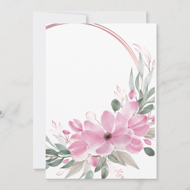 Blindeinladungs-Design mit Kurve und Blume Einladung (Vorderseite)