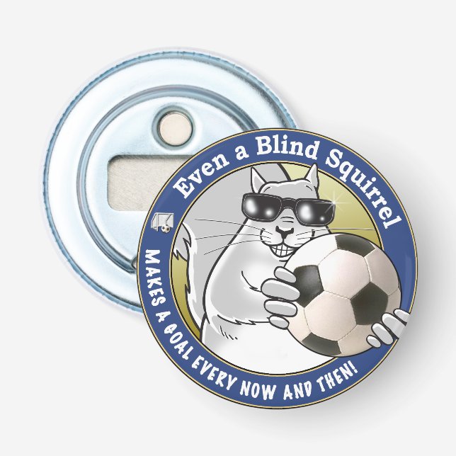 Blinder Eichhörnchen-Fußball Flaschenöffner (Vorderseite)
