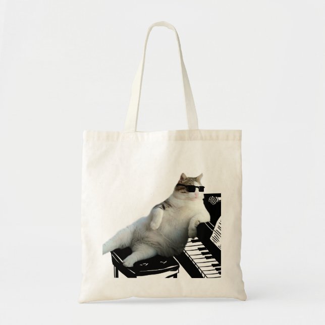 Blinder Katzenpianist Tragetasche (Vorne)