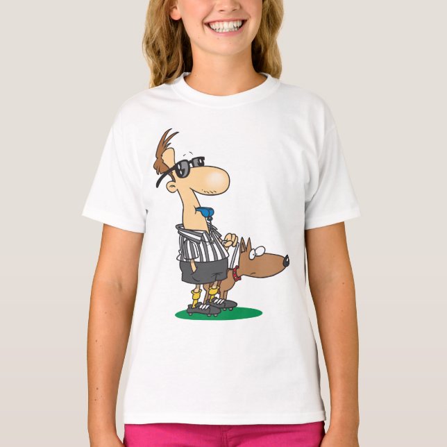 Blinder Schiedsrichter, der einen pfeifenden T - S T-Shirt (Vorderseite)