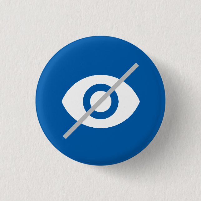 Blindes Blau Button (Vorderseite)