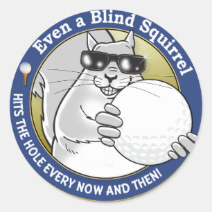 Blindes Eichhörnchen-Golf Runder Aufkleber