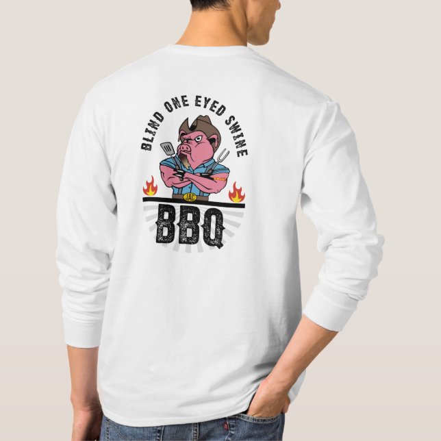 Blindes Mit Augen Schwein T-Shirt (Rückseite)