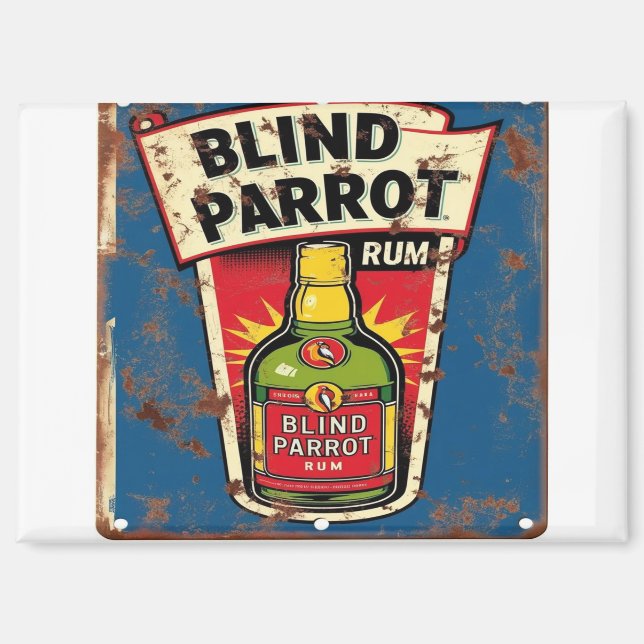 Blindes Parrot-Zeichen Magnet (Vorderseite)