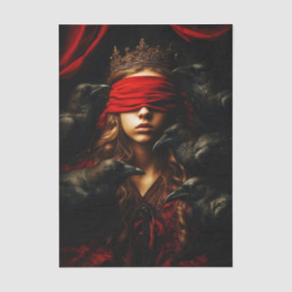Blindfolded Gothic Queen of Ravens FC5L Decoupage Seidenpapier