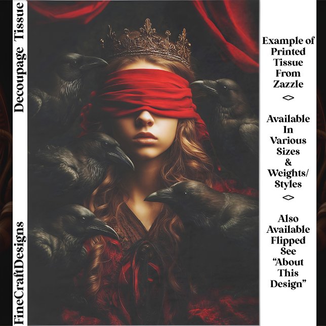 Blindfolded Gothic Queen of Ravens FC5R Découpage Seidenpapier (Von Creator hochgeladen)
