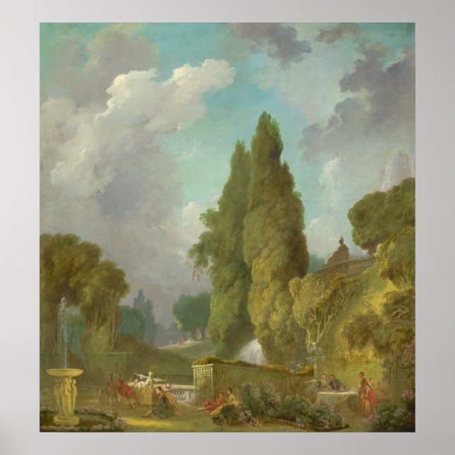 Blindman's Buff - Jean Fragonard Fine Art Poster (Vorne)