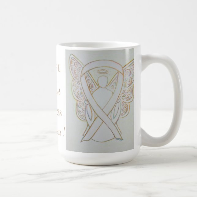Blindness Awareness Ribbon Engel Custom Tasse (Rechts)