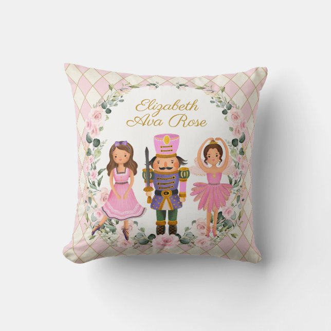 Blindrosa Floral Nutcracker Holiday Baby Kinderzim Kissen (Vorderseite)