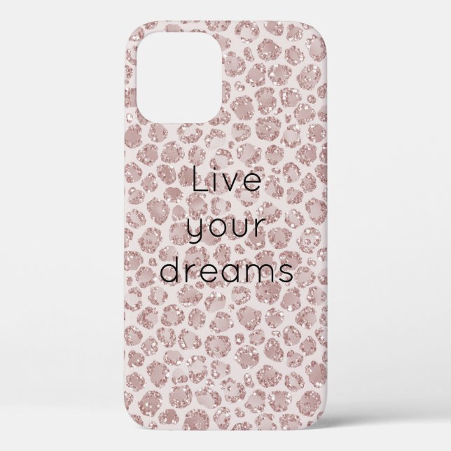 Blindrosa Glitzer Leopard drucken         Case-Mate iPhone Hülle (Rückseite)