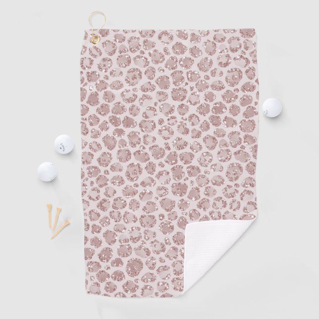 Blindrosa Glitzer Leopard drucken     Golfhandtuch (Insitu)