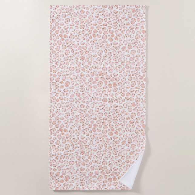Blindrosa Glitzer Leopard drucken            Strandtuch (Vorderseite)