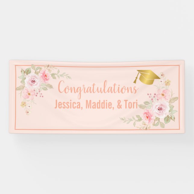Blindrosa Individuelle Name Abschluss-Banner Banner (Horizontal)