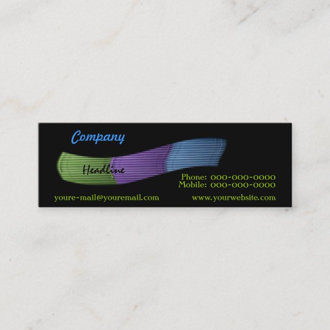 Blinds Business Card Mini Visitenkarte (Vorderseite)
