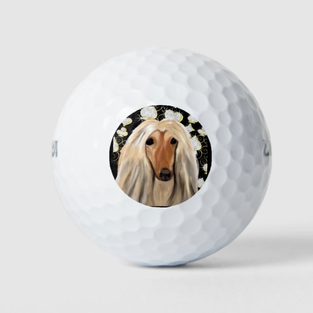 BLING AFGHAN HOUND GOLFBALL (Vorderseite)