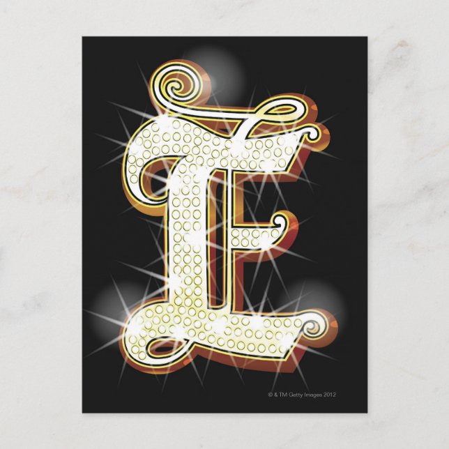 Bling alphabet E Postkarte (Vorderseite)